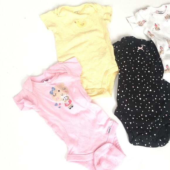 Bundle of Baby Girl Onesies 0-3 m Baby Girl One Pieces Short Sleeve Onesies - Picture 2 of 5